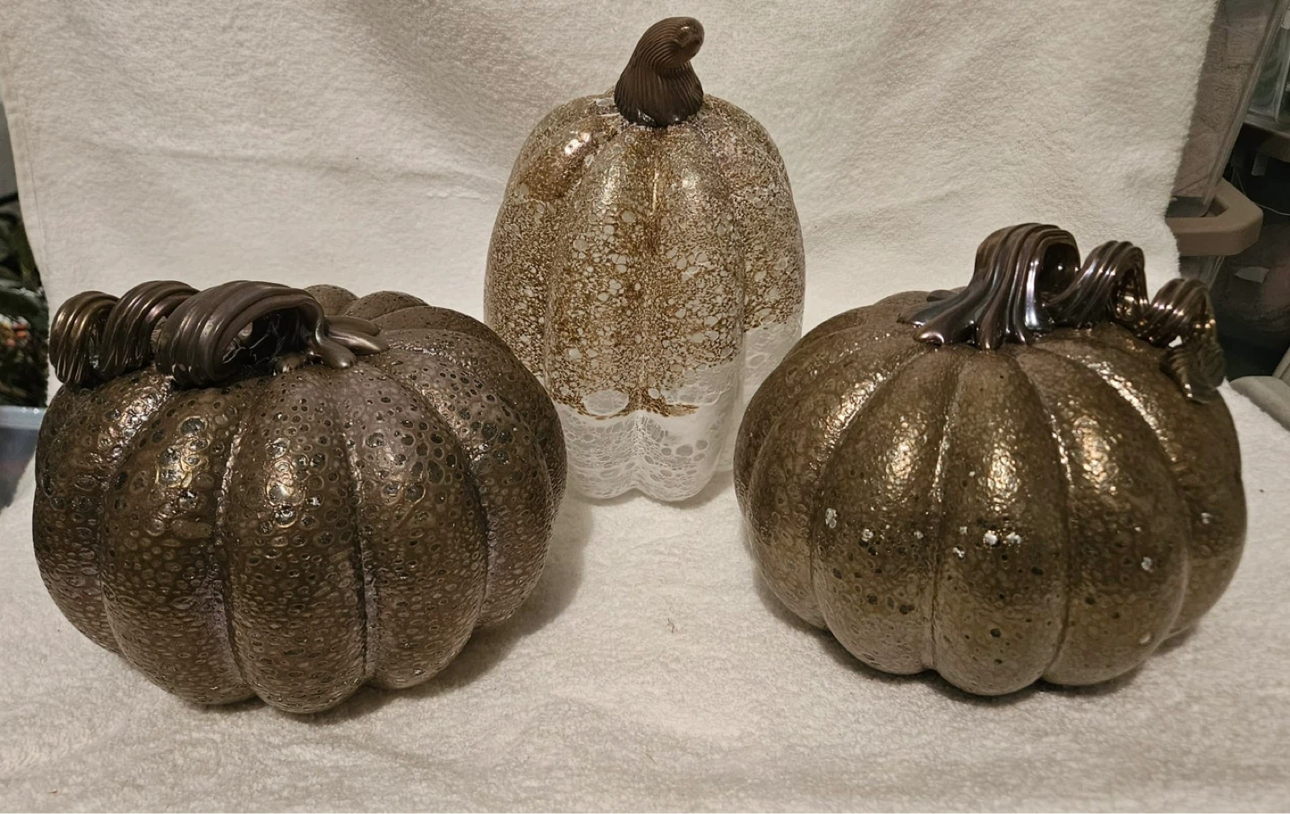 Set of 3 Decorative Glass Pumpkins - photo 2
