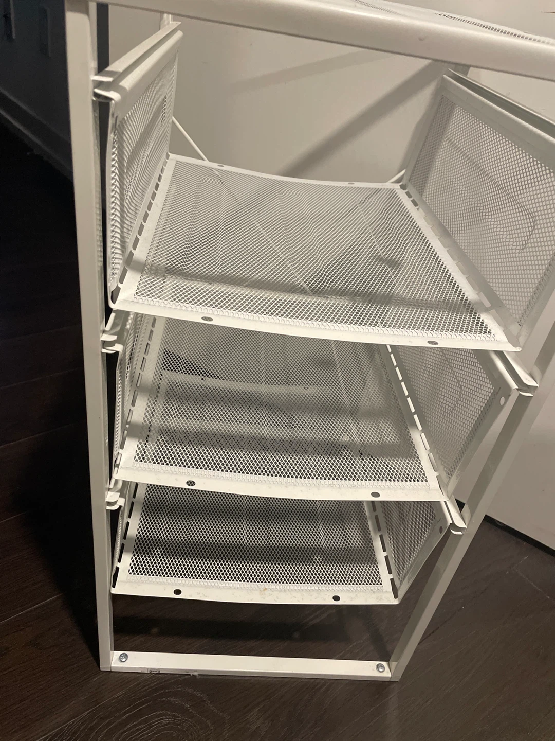 White Mesh Storage Shelf Unit - photo 2