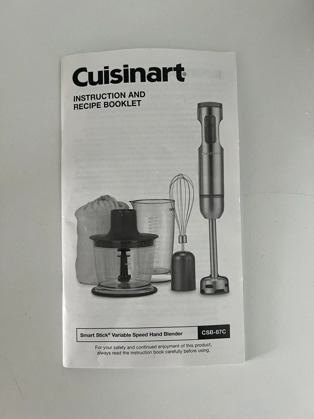 Variable Speed Hand Blender CSB-87C — with Whisk, Chopper & Cup - photo 2