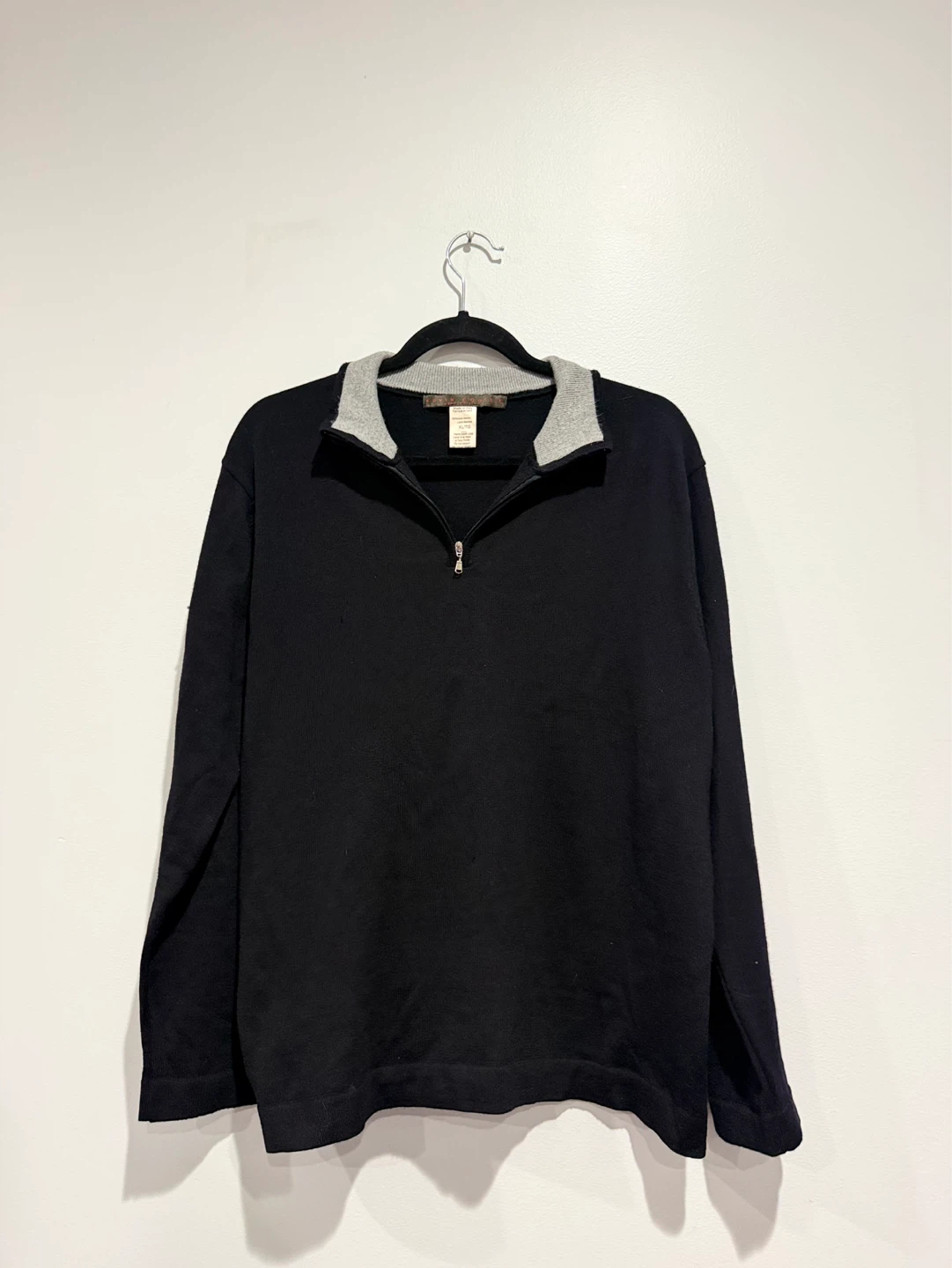 Kevin Coole 100% Merino Wool Quarter Zip Sweater XL/TG
