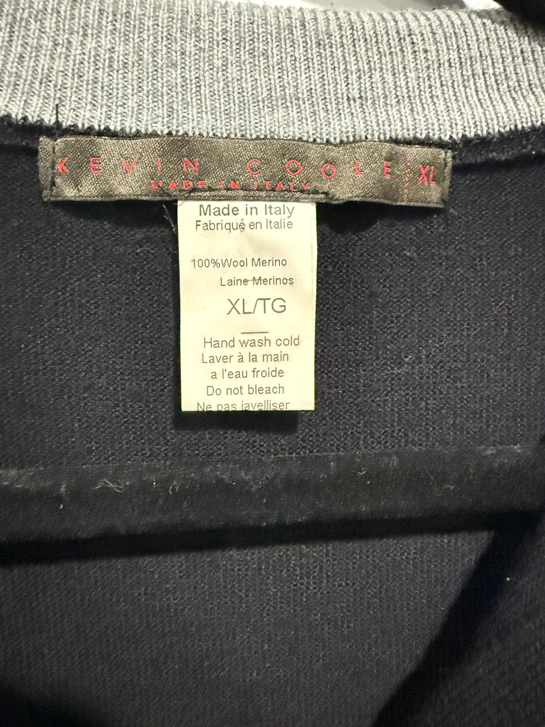 Kevin Coole 100% Merino Wool Quarter Zip Sweater XL/TG - photo 2