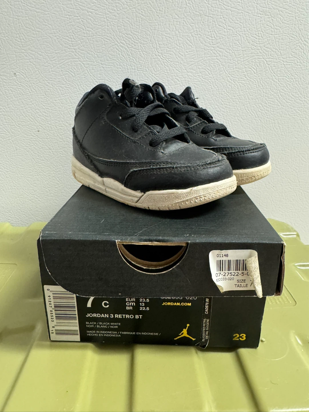 Kids' Air Jordan 3 Retro BT Shoes 7C