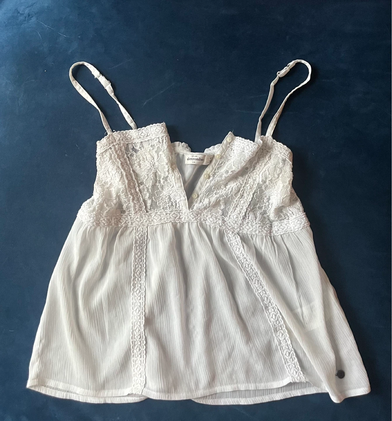 Abercrombie & Fitch Kids White Lace Trim Cami Top
