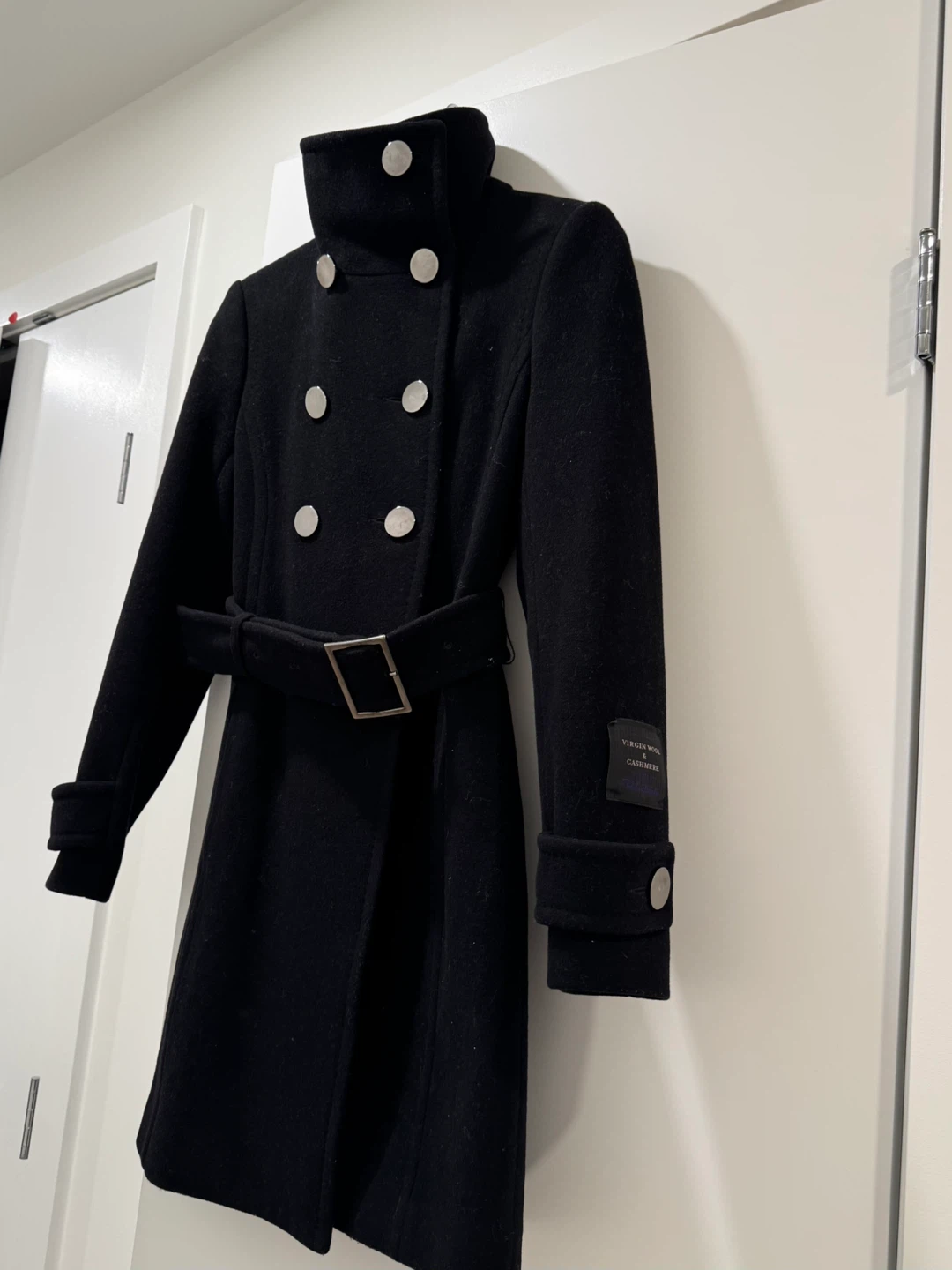 Aritizia Black Wool & Cashmere Coat - XS