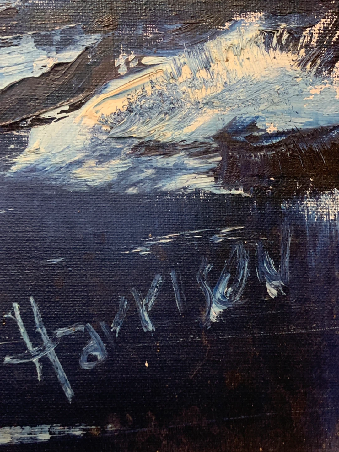 Oil Painting by Harrison - Mountain Landscape framed - photo 2