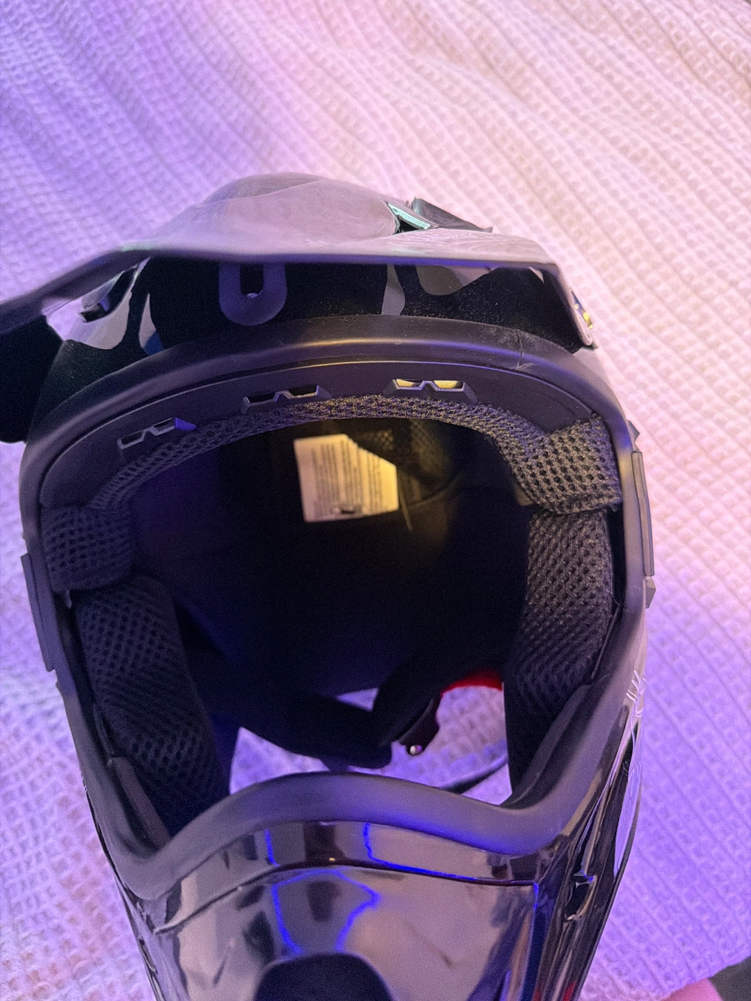 Black Motocross Helmet, Goggles, and Gloves Set