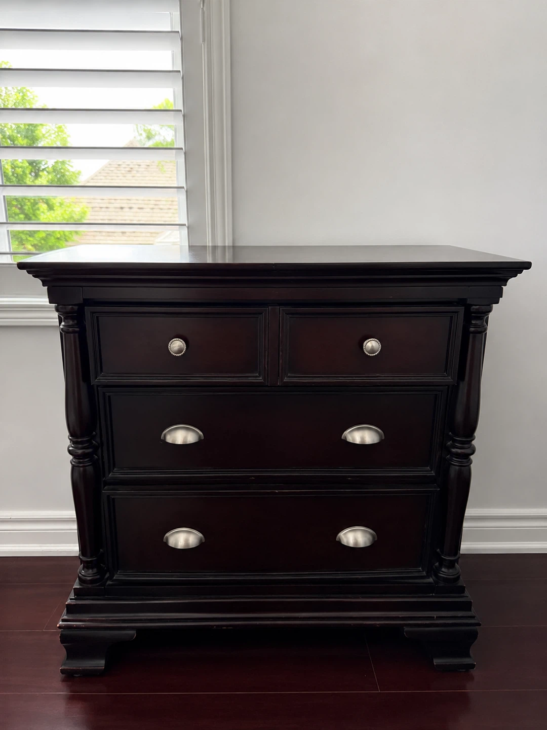 Dark Wood Dresser with Mirror - photo 2