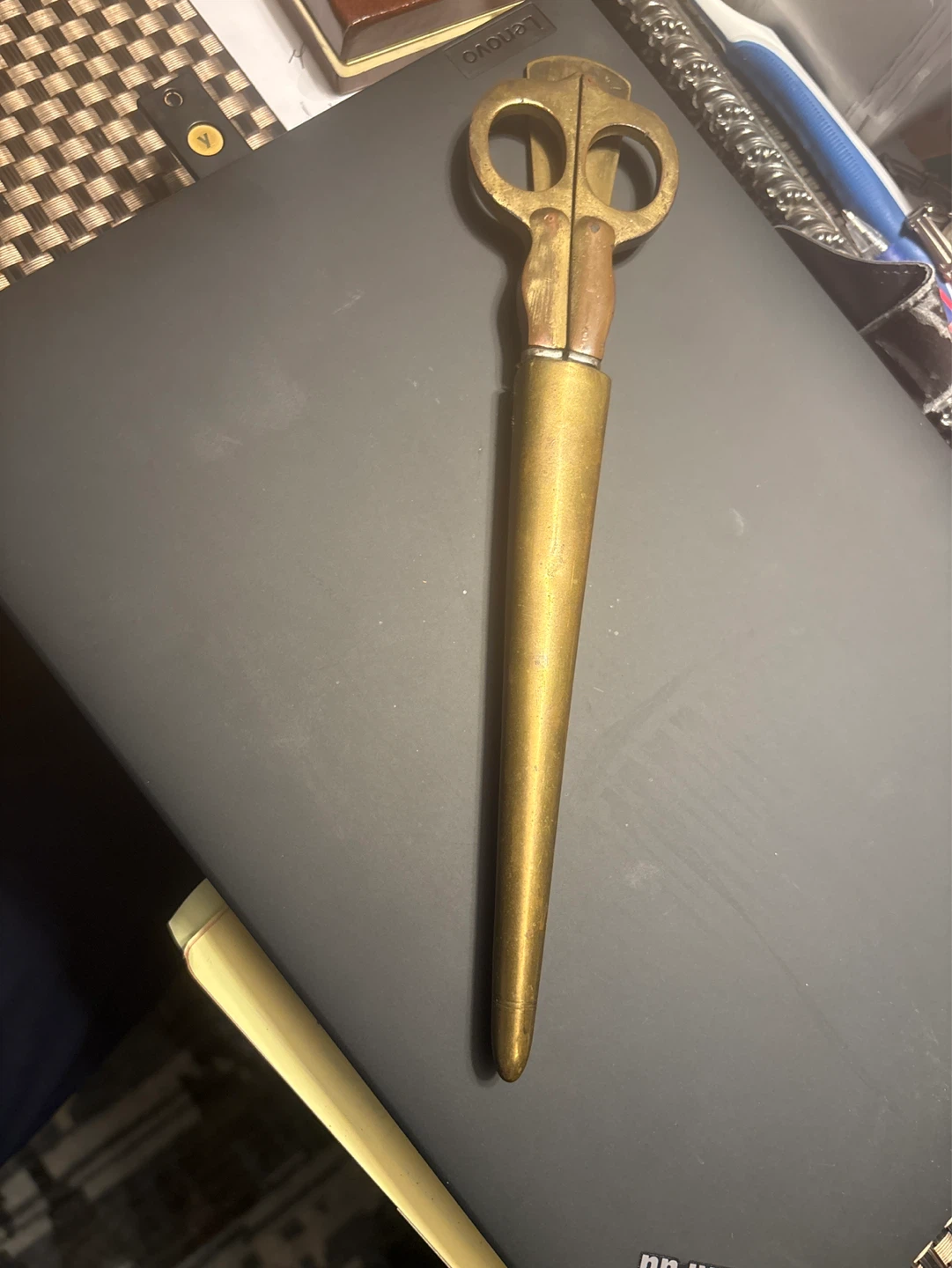 Vintage Brass Letter Opener and Scissors Set - photo 3