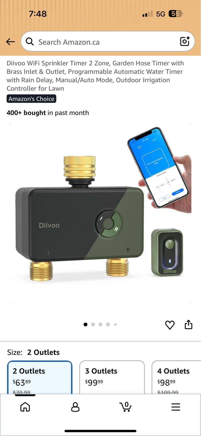 Diivoo WiFi Sprinkler Timer 2 Zone
