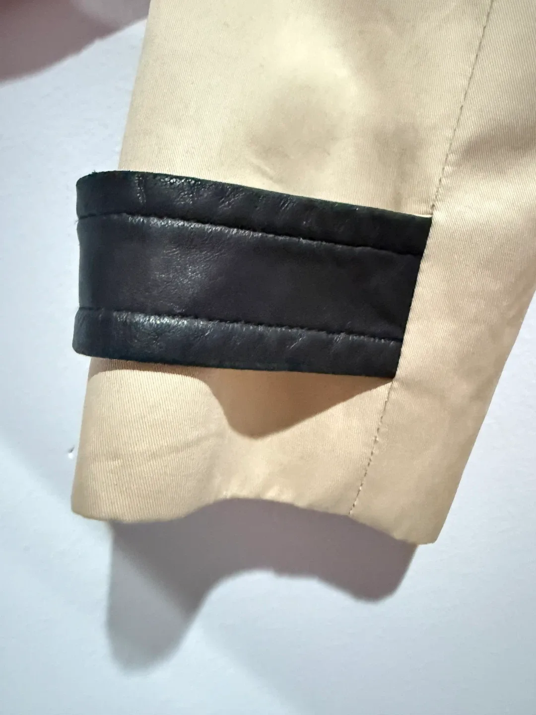 Mackage Beige Trench Coat with Black Leather Accents - photo 2
