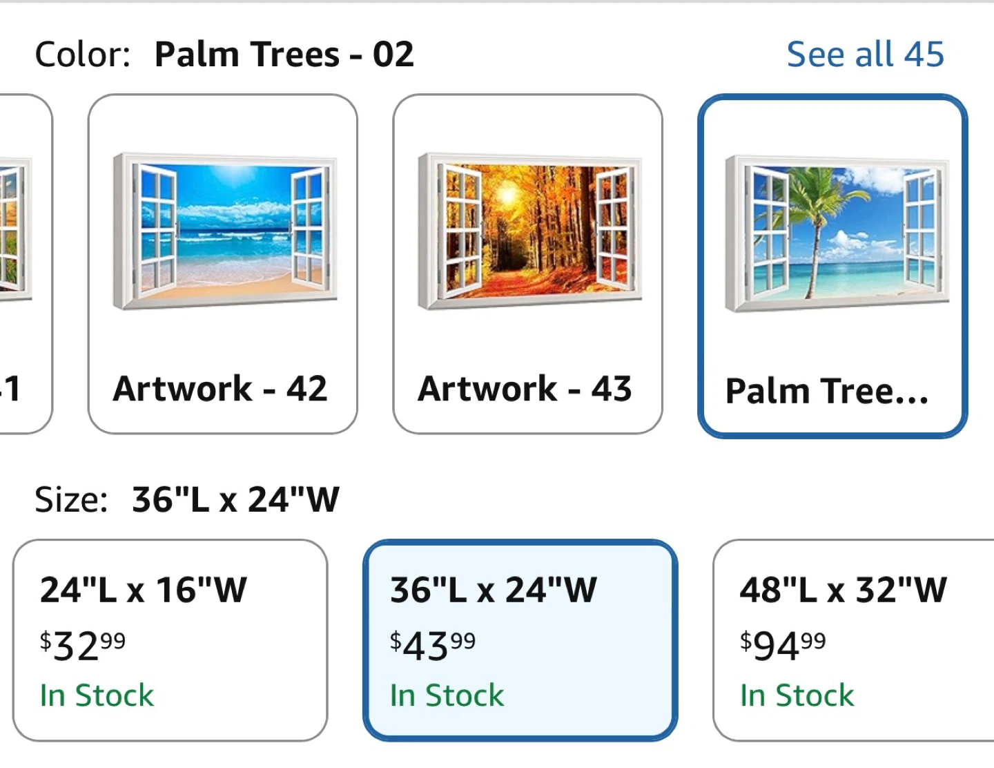 Palm Trees Artwork - 36"L x 24"W - photo 3