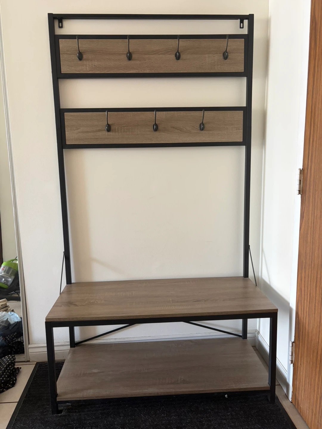 Hall Tree with Bench and Coat Hooks