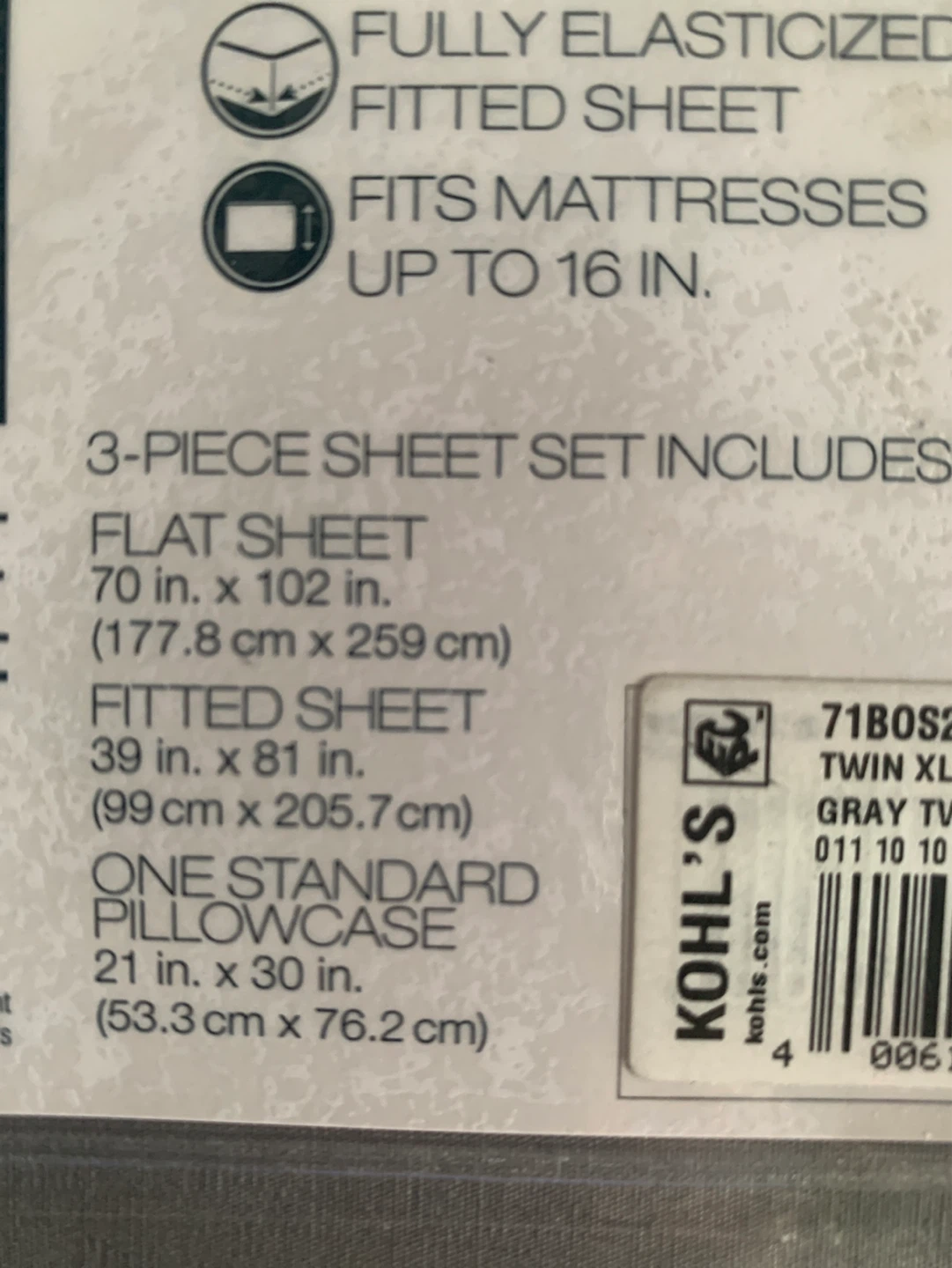 The Big One Easy-Care Sheet Set Twin XL Grey - photo 3