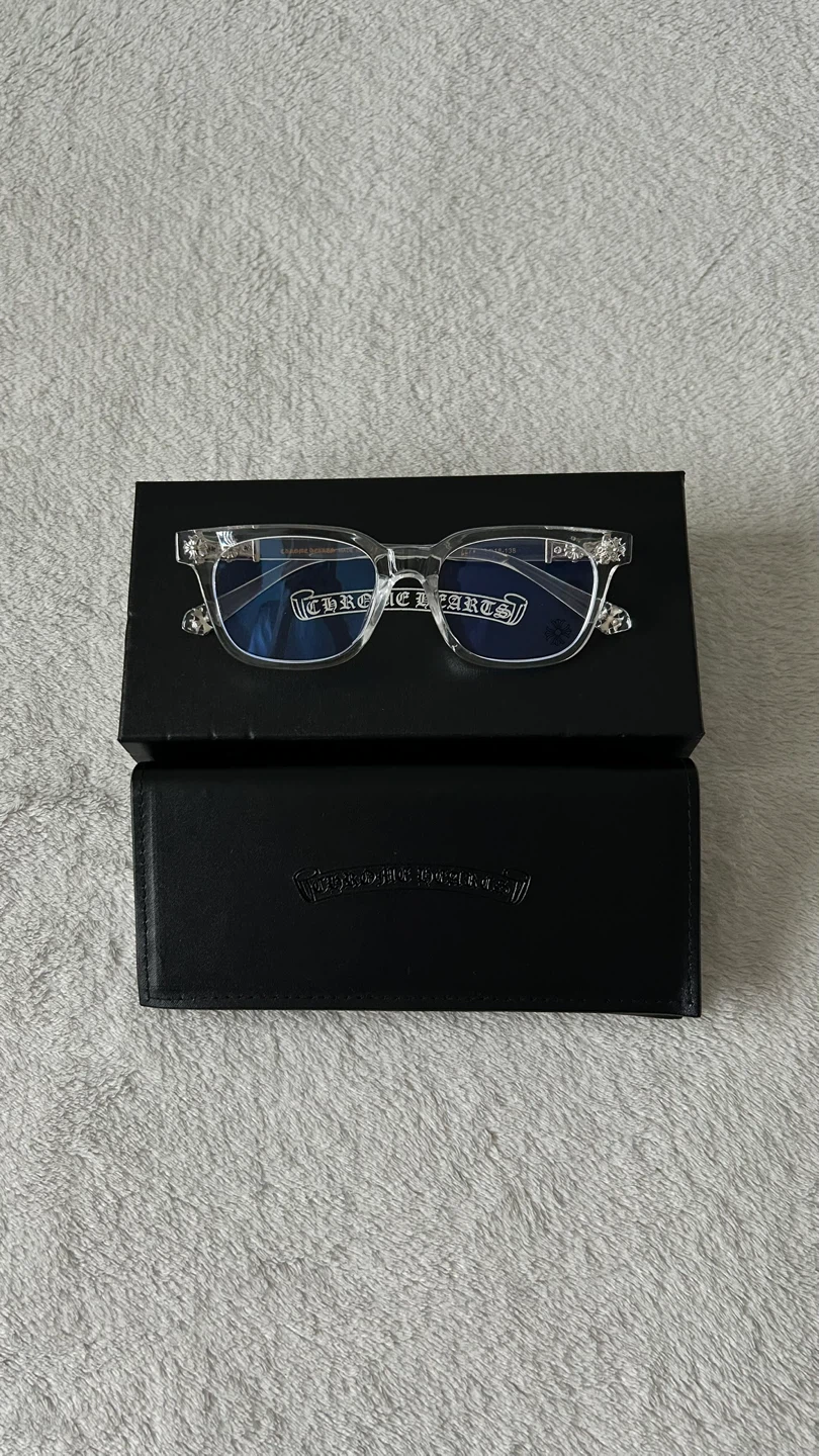 Clear Chrome Hearts glasses