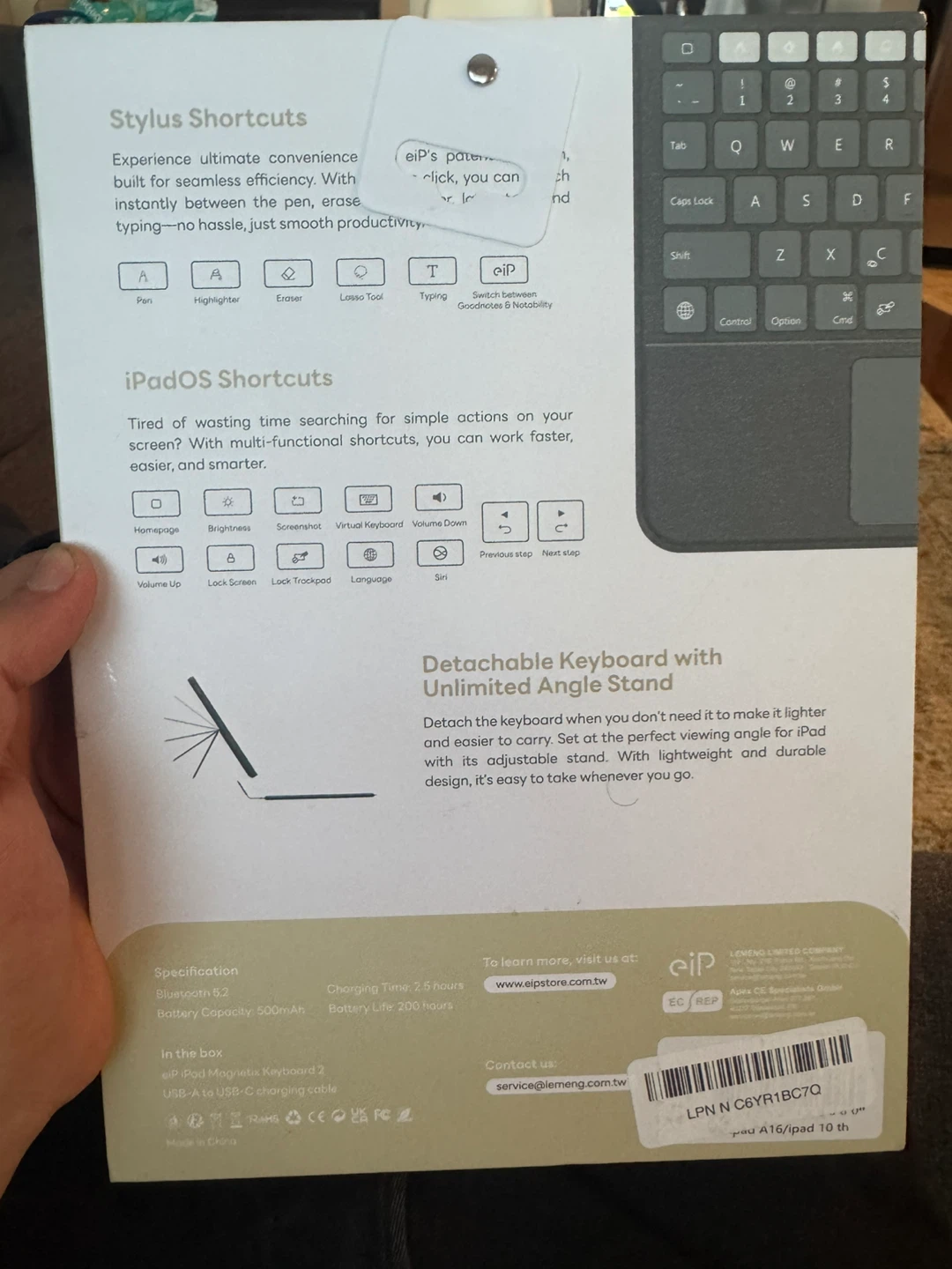 eIP iPad Magnetix Keyboard 2 for iPad A16/10th - photo 3