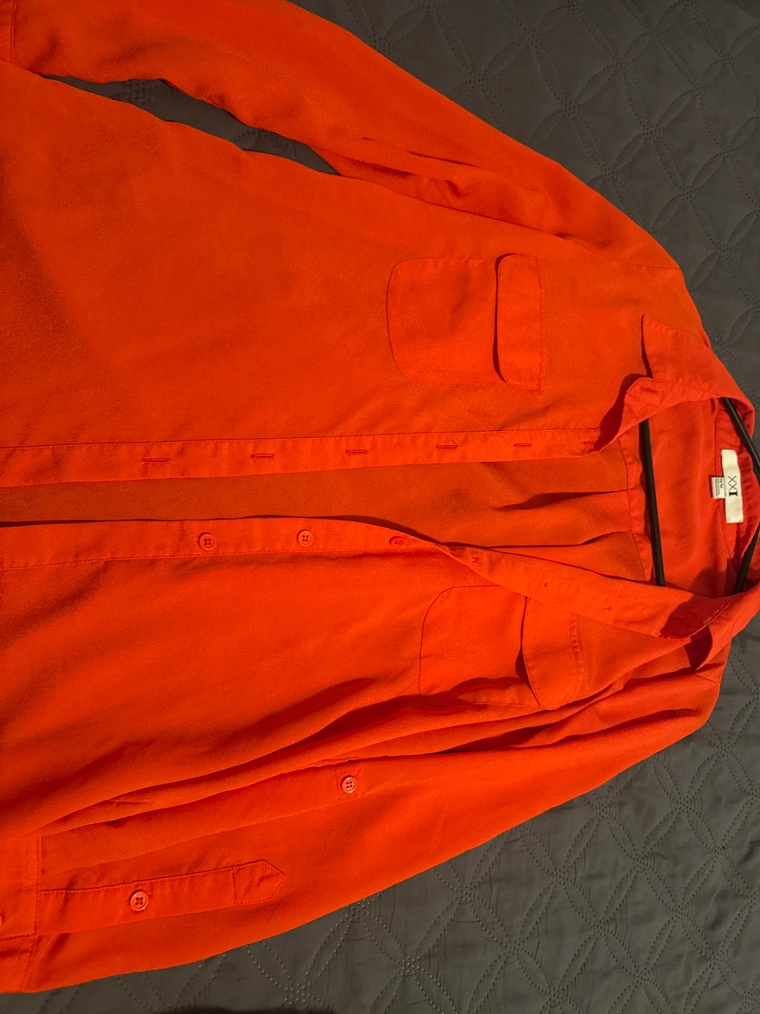 Forever 21 Orange Long Sleeve Button-Up Shirt