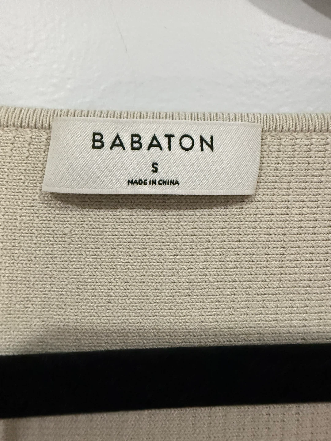 Babaton Beige Ribbed Knit Cropped Top - Size S - photo 2