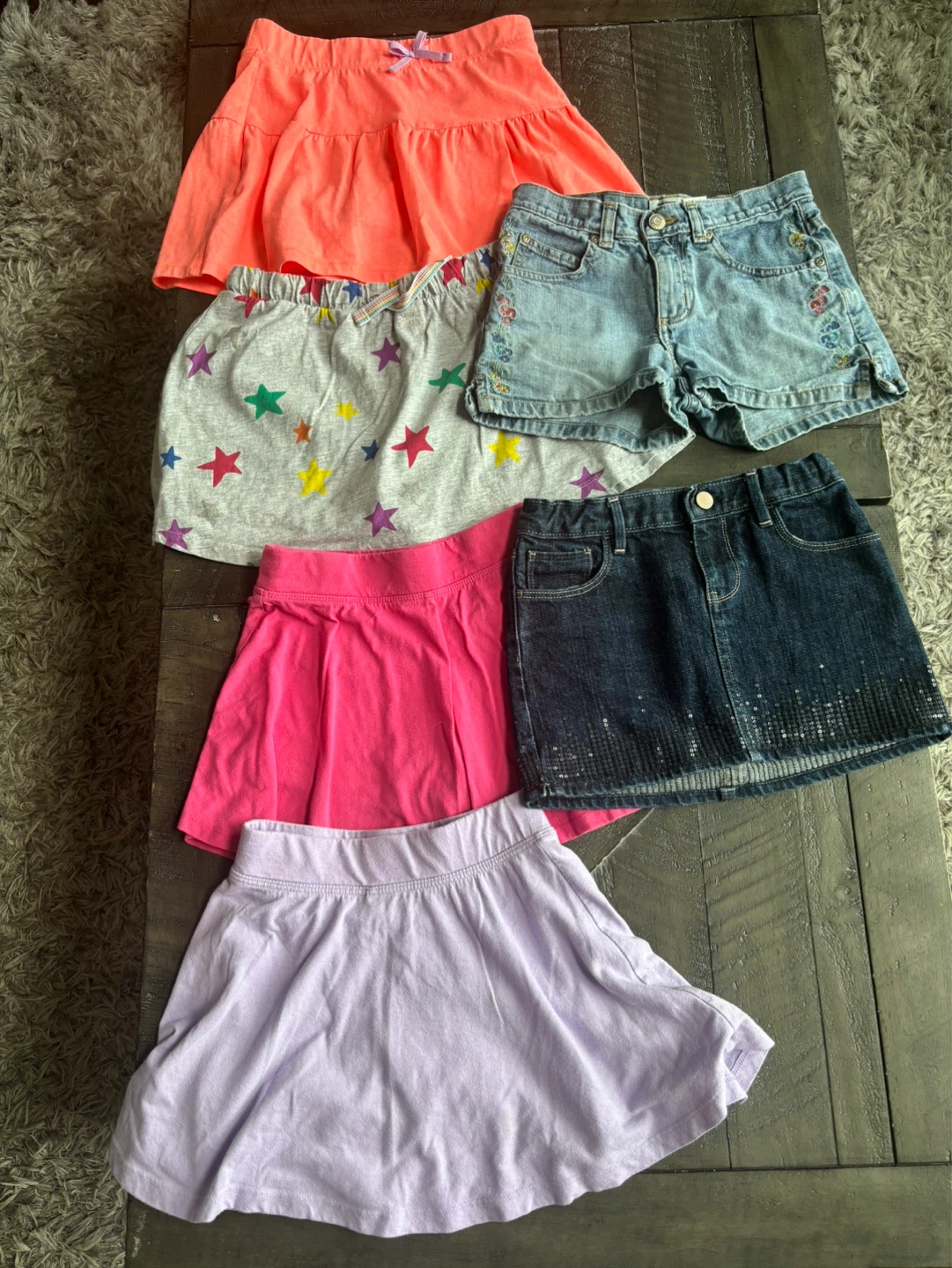 Girls' lot of skorts, skirt, & shorts - size 7/8