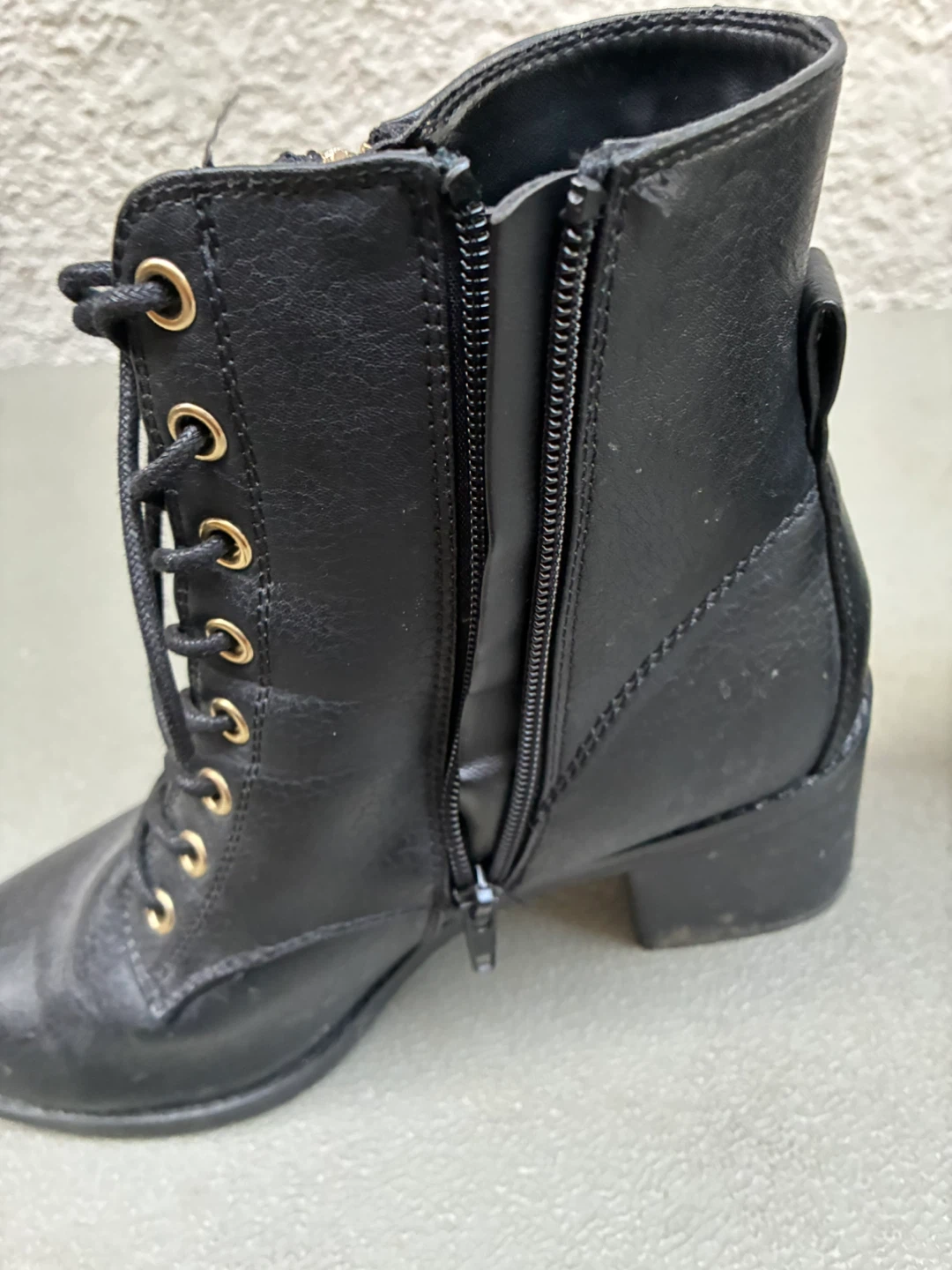Vegan sz 9 eu40  Call it Spring black lace up boots women shoes - photo 2