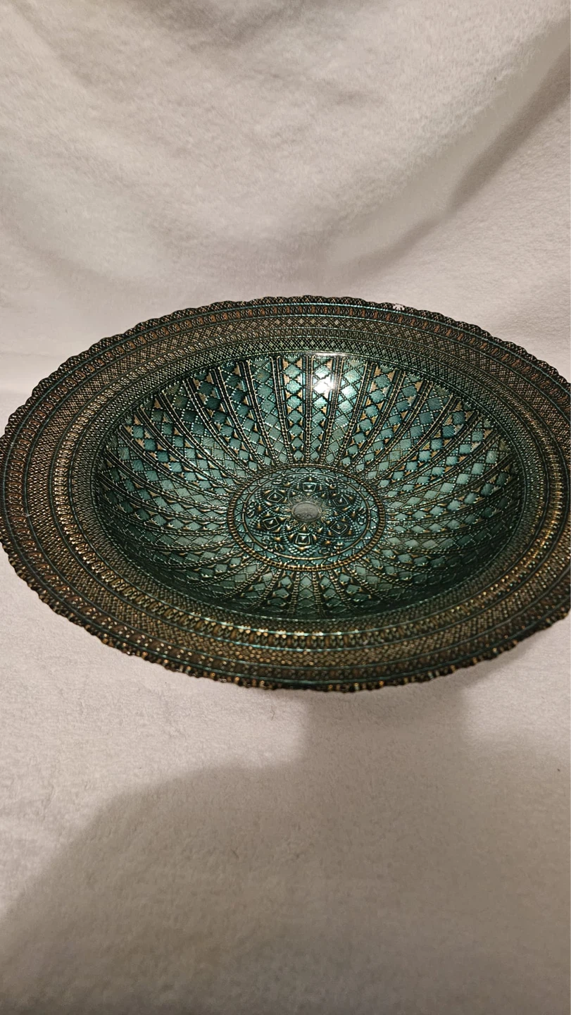 Teal Decorative Pedestal Bowl - photo 3