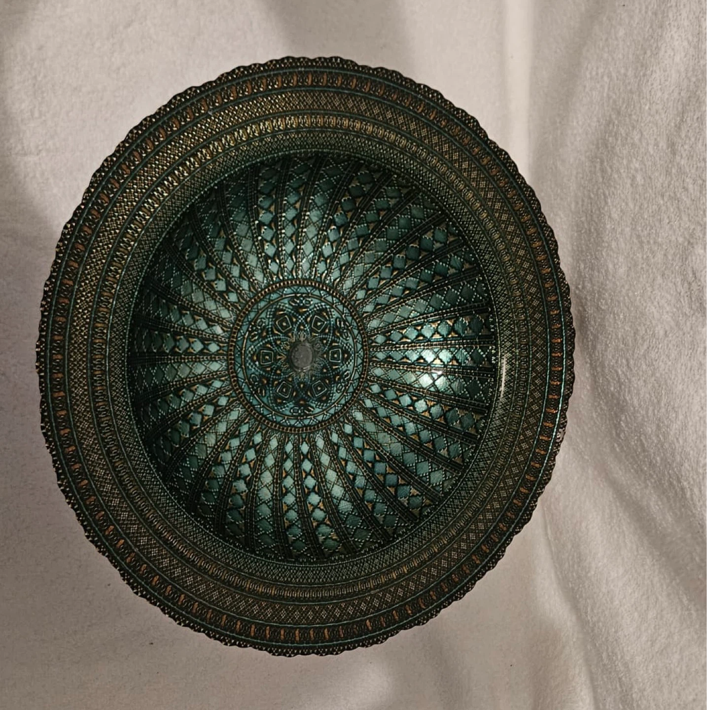 Teal Decorative Pedestal Bowl - photo 4