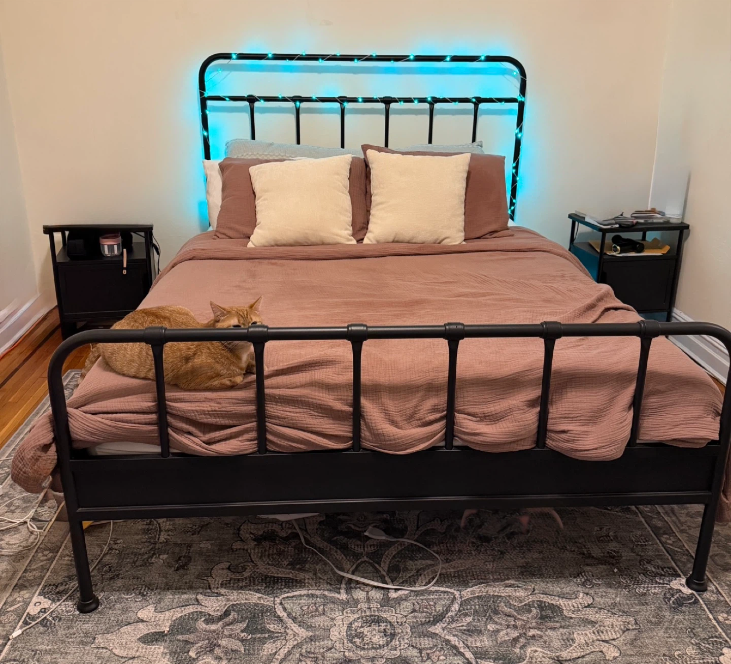 IKEA BED FRAME (Queen) Nightstands (can be sold separately)