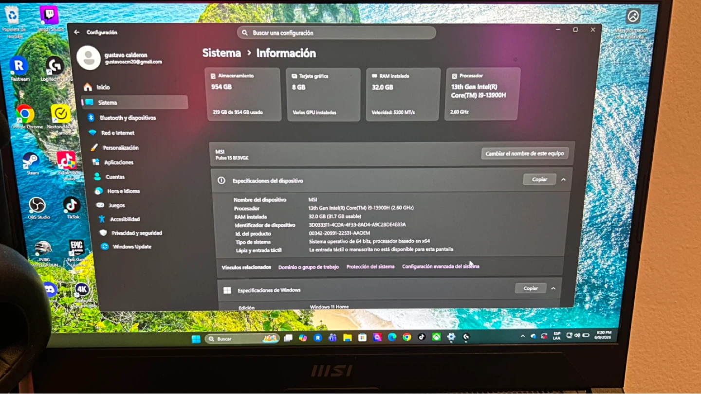 Gaming Laptop MSI Pulse 15 B13V - photo 2