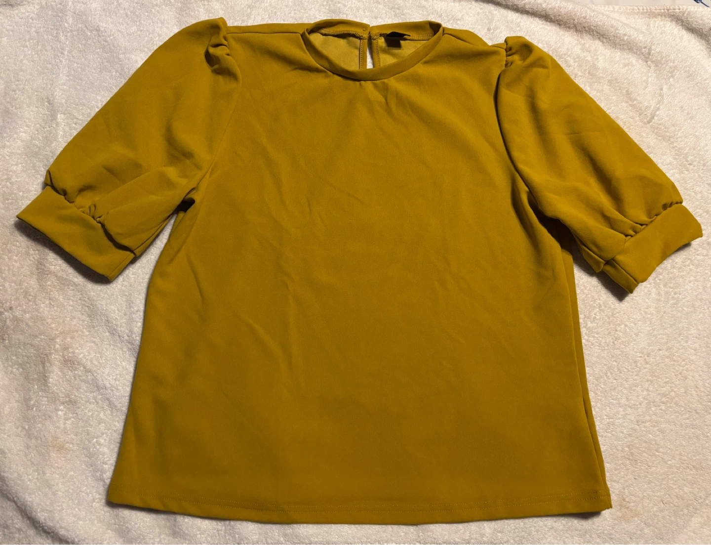 SHEIN Mustard Yellow Puff Sleeve Top (size XL)