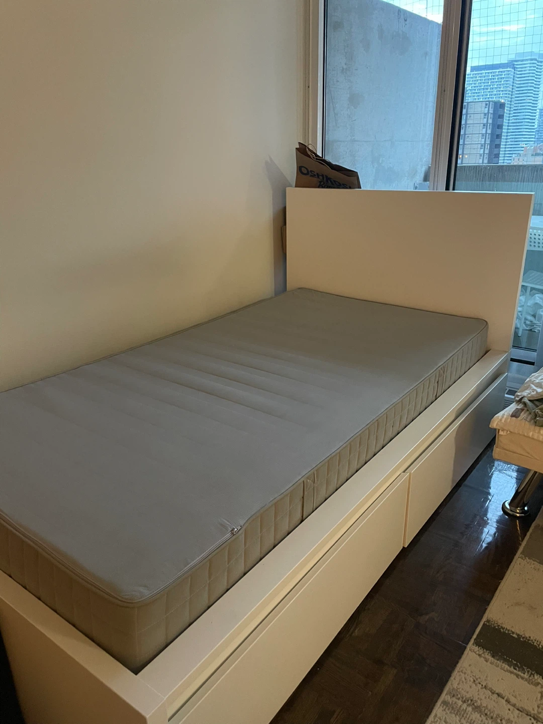Ikea MALM Twin Bed Frame with free Mattress