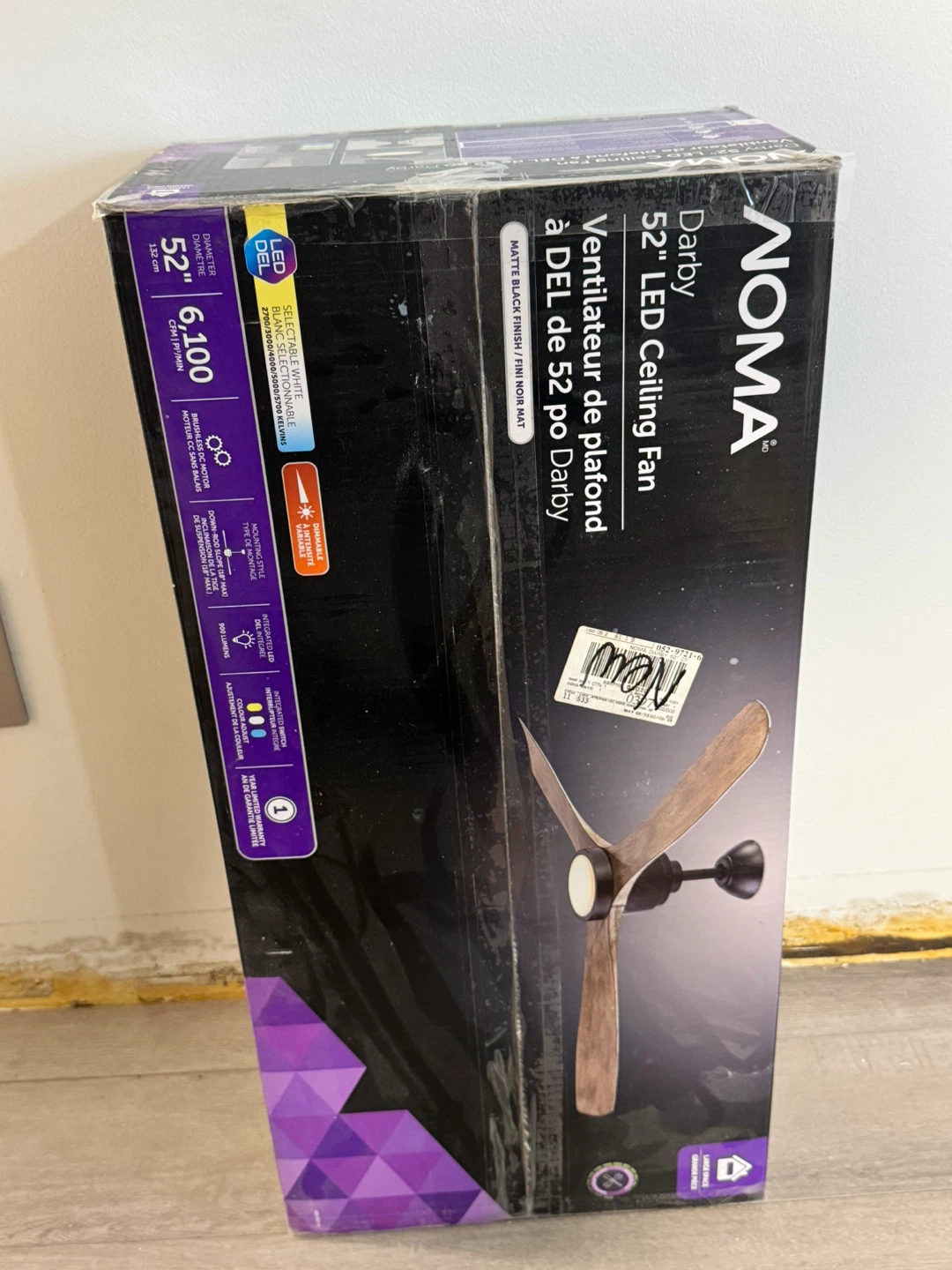 NOMA Darby 52" LED Ceiling Fan Matte Black