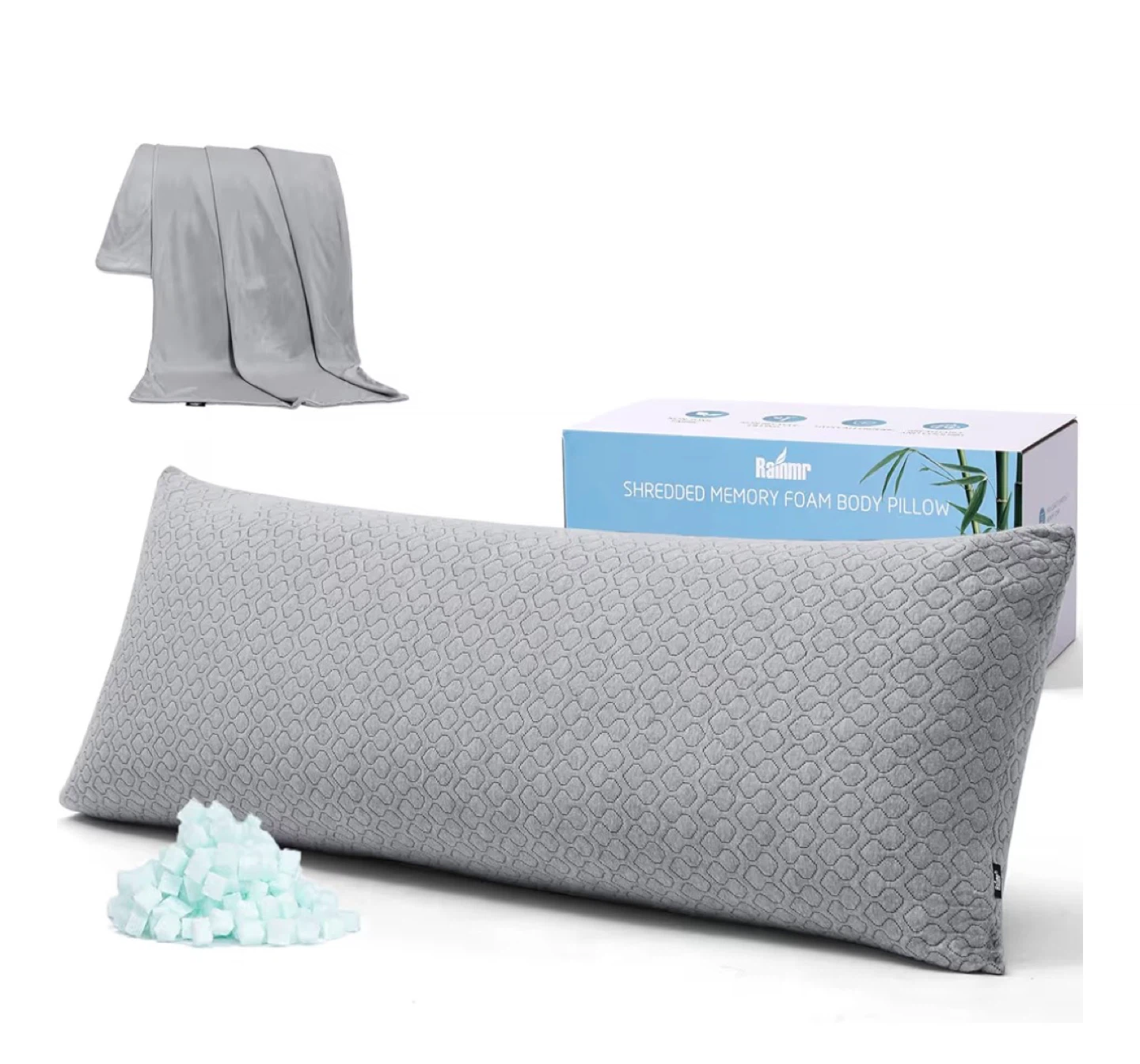 Rainmr Shredded Memory Foam Body Pillow