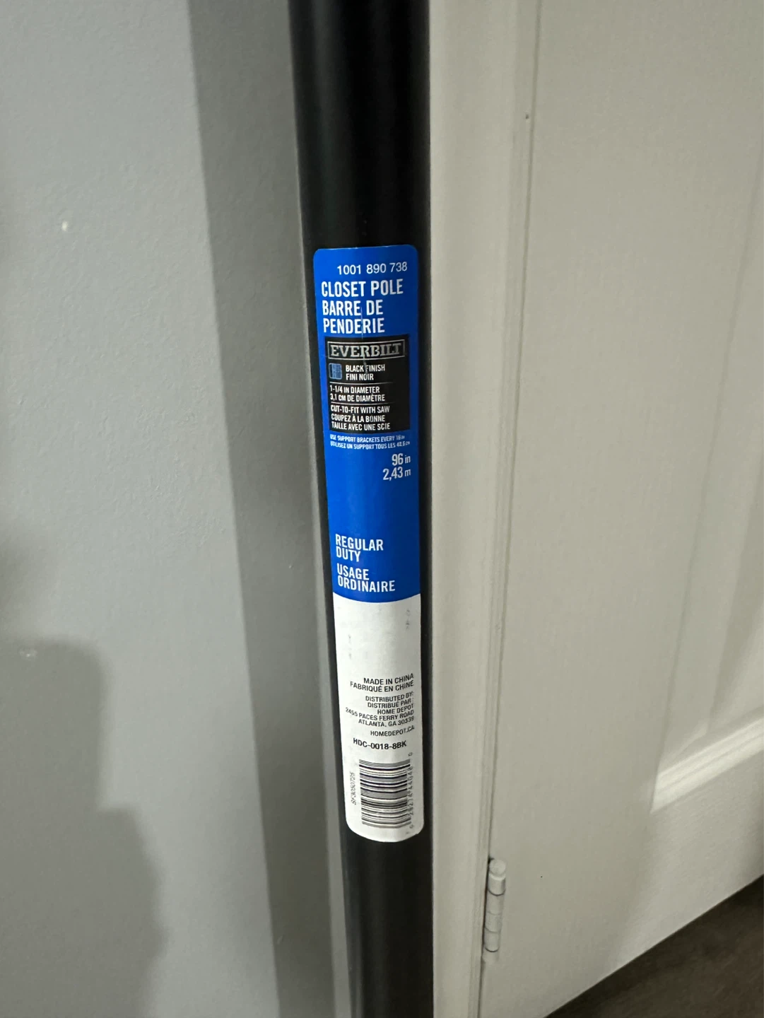 Everbilt Black Closet Pole 70 inches - photo 2
