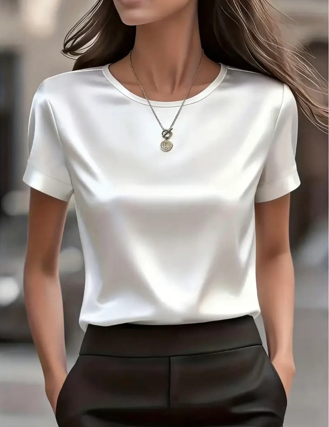 New Women's Satin T-Shirt
