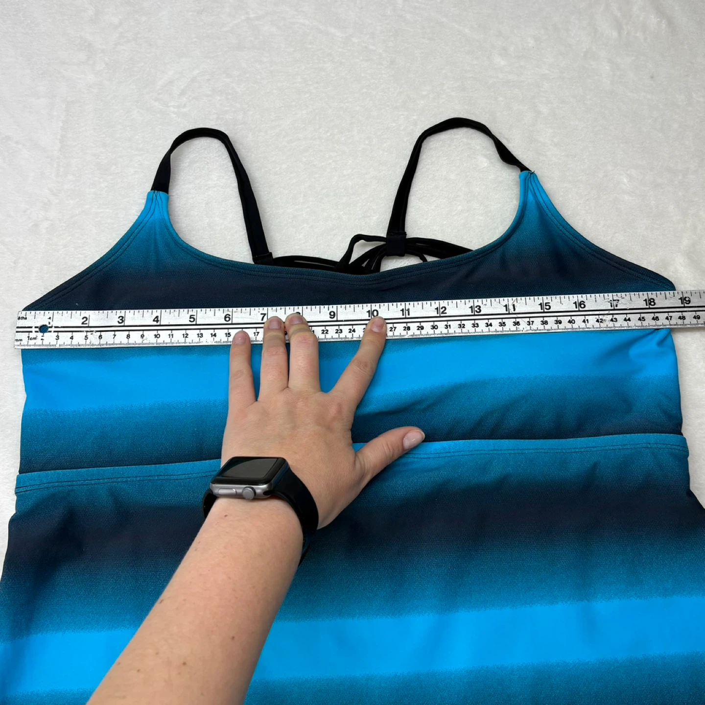 Blue Ombre Tankini Crisscross Strappy Two Piece Swimsuit XXL - photo 5