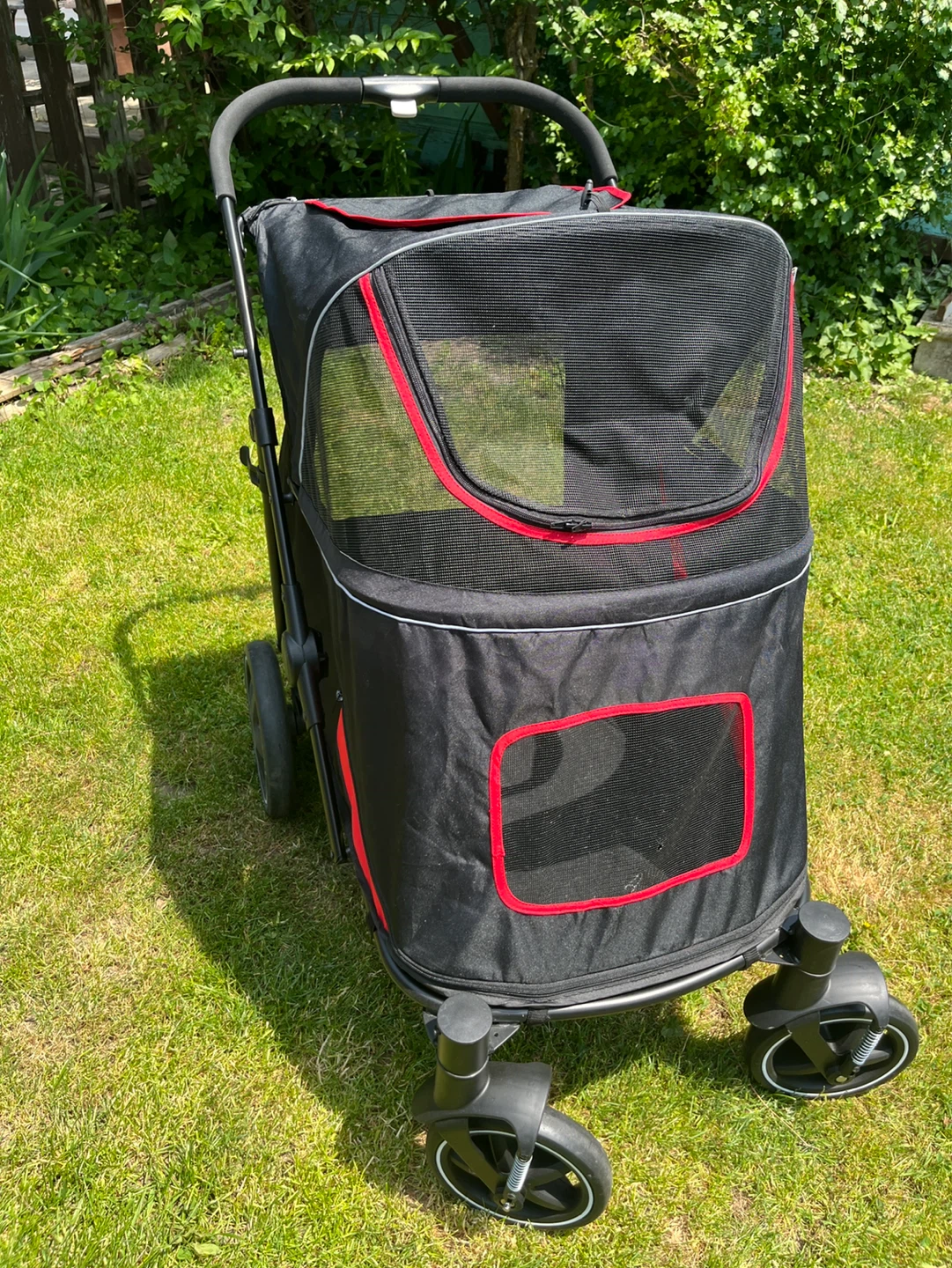 Black and Red Pet Stroller