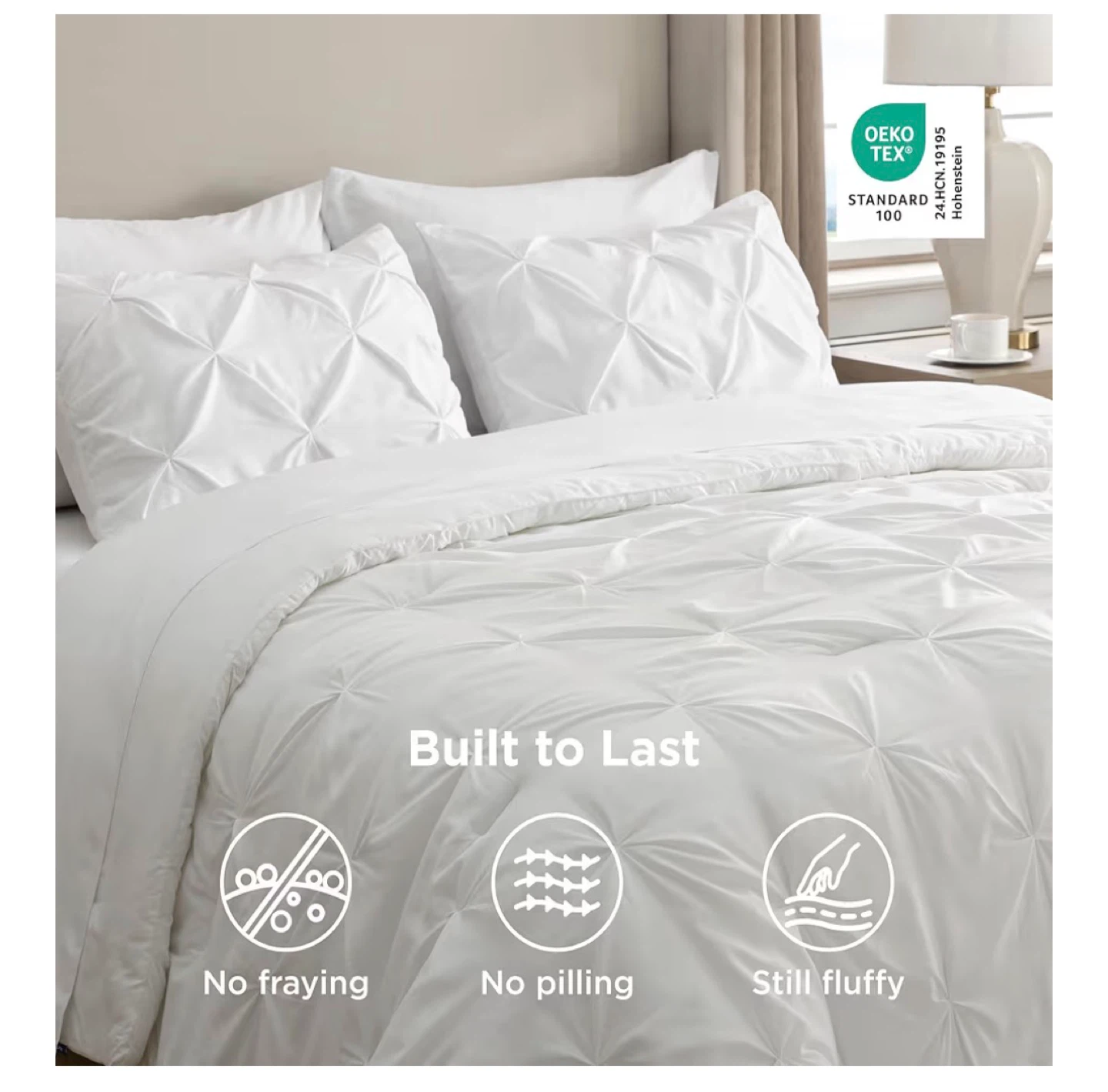 White Pinch Pleat Duvet Cover Set king - photo 5