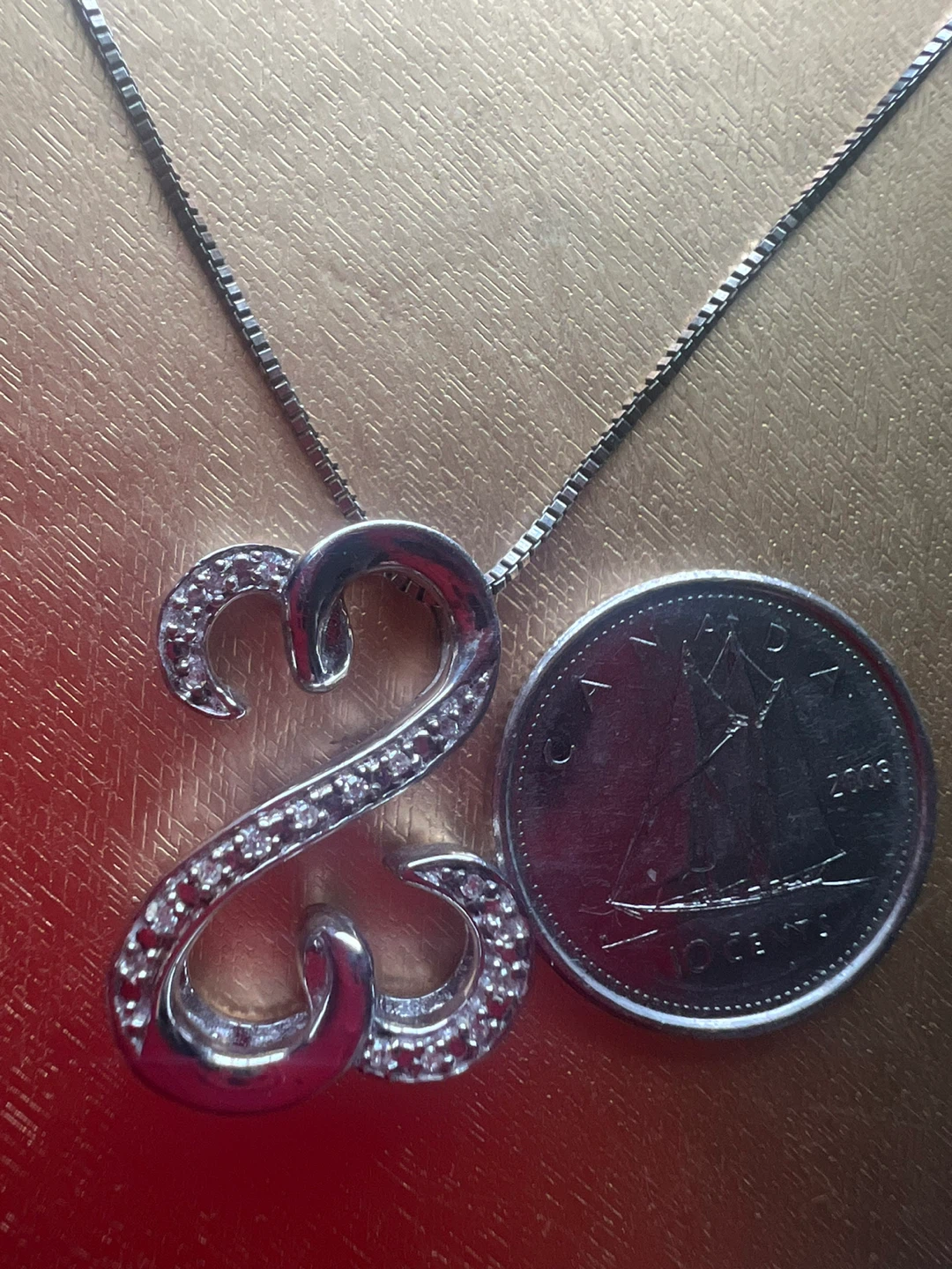 925 Silver Infinity Pendant Necklace with Diamonds
