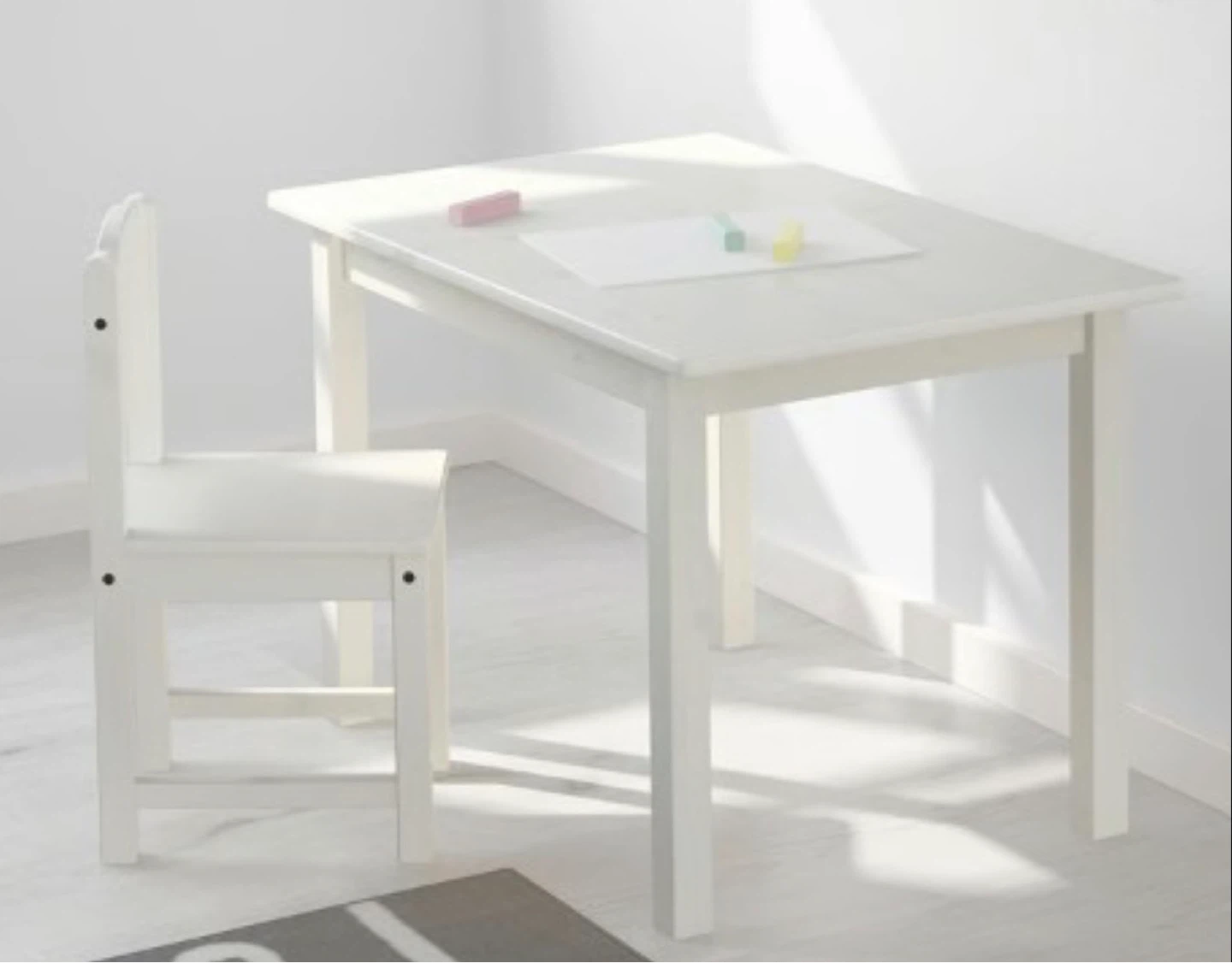 White Kids Table and Chair Set