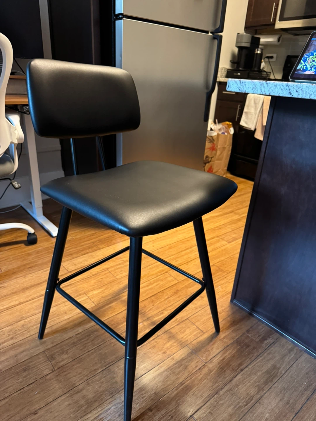 24in Black Bar Stools Set of 2 with Backs - photo 3
