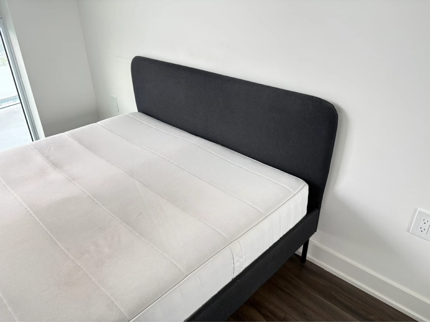 IKEA Black Bed Frame with Mattress - photo 2