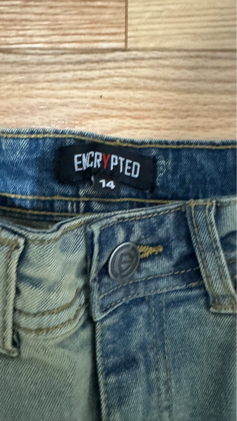 Encrypted Kids Jeans Size 14 Tiger Patch Distressed - photo 3