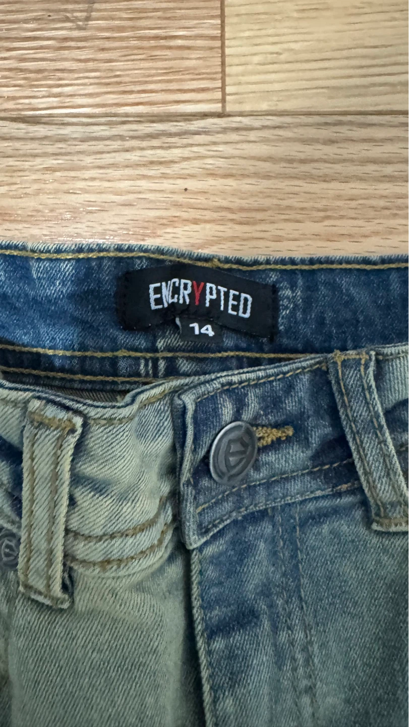 Encrypted Kids Jeans Size 14 Tiger Patch Distressed - photo 4