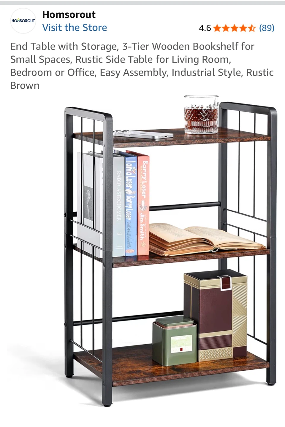 3-Tier Wooden Bookshelf