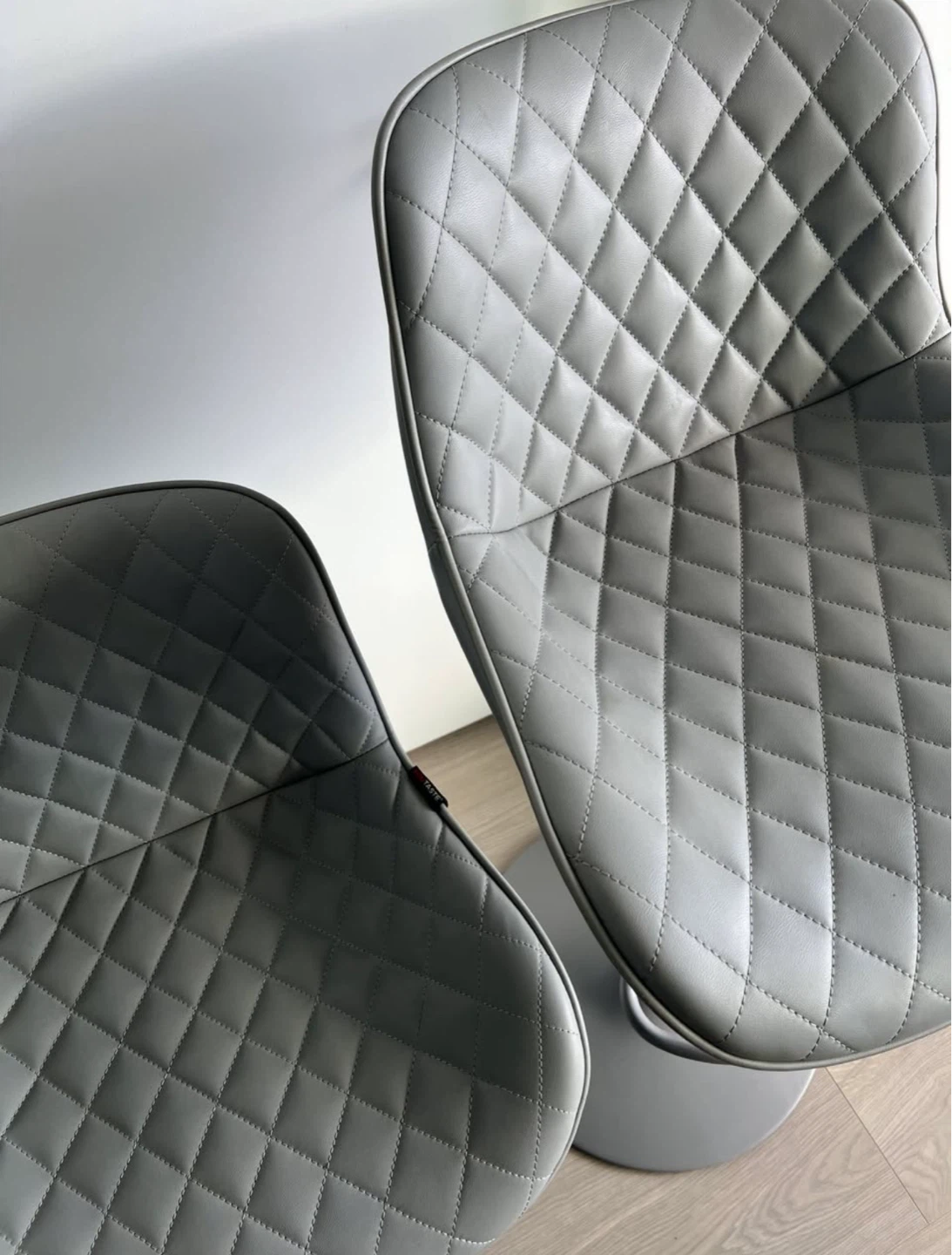 Grey Bar Stools Set of 2 or 4 Counter Height with High Back - photo 3