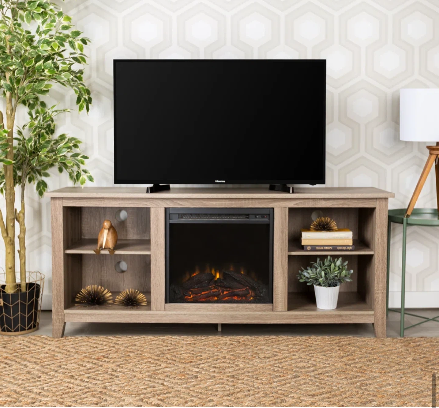 Darby Home Co Kneeland TV Stand with Electric Fireplace
