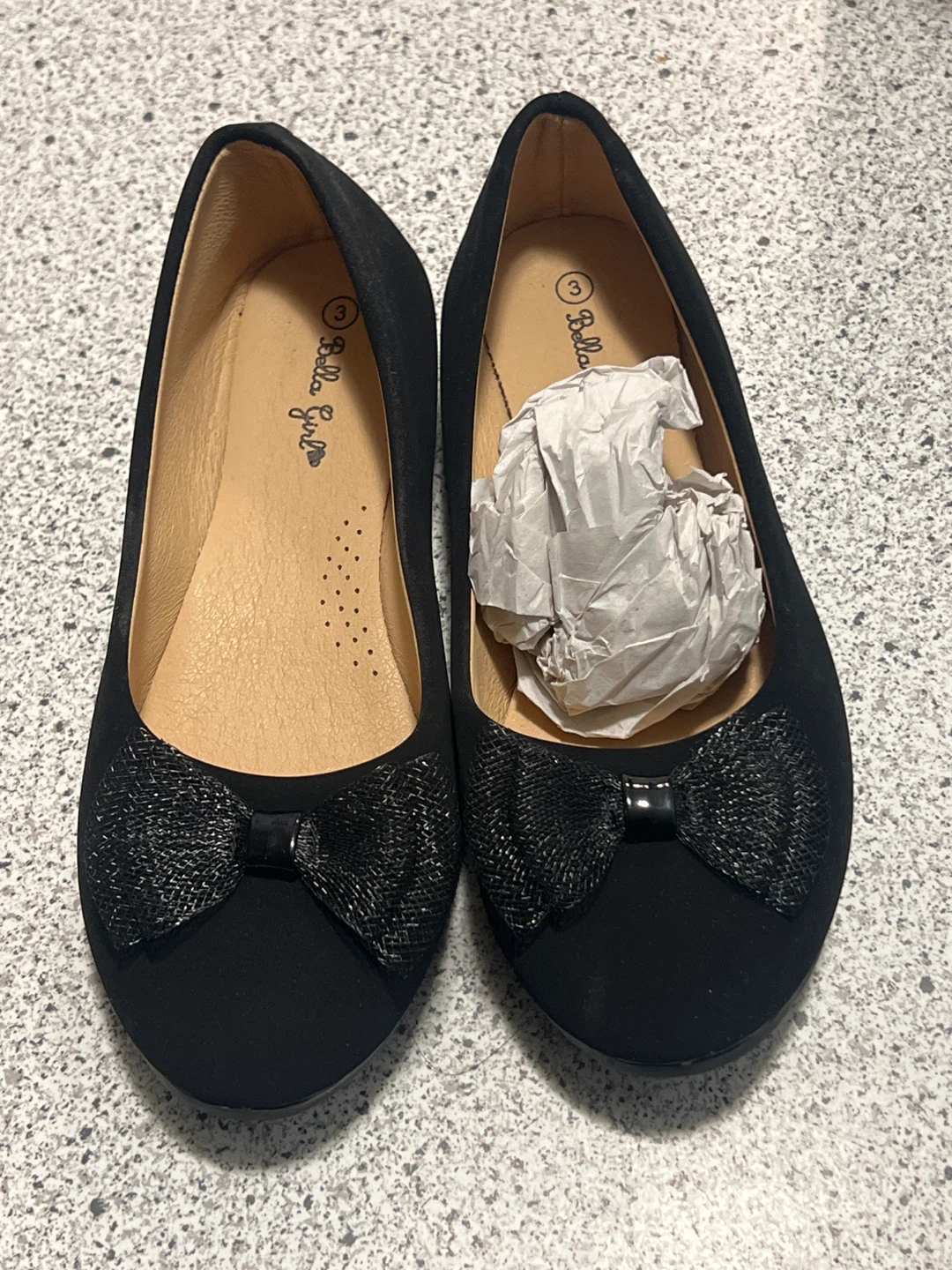 Bella Girl Black Ballet Flats with Bows
