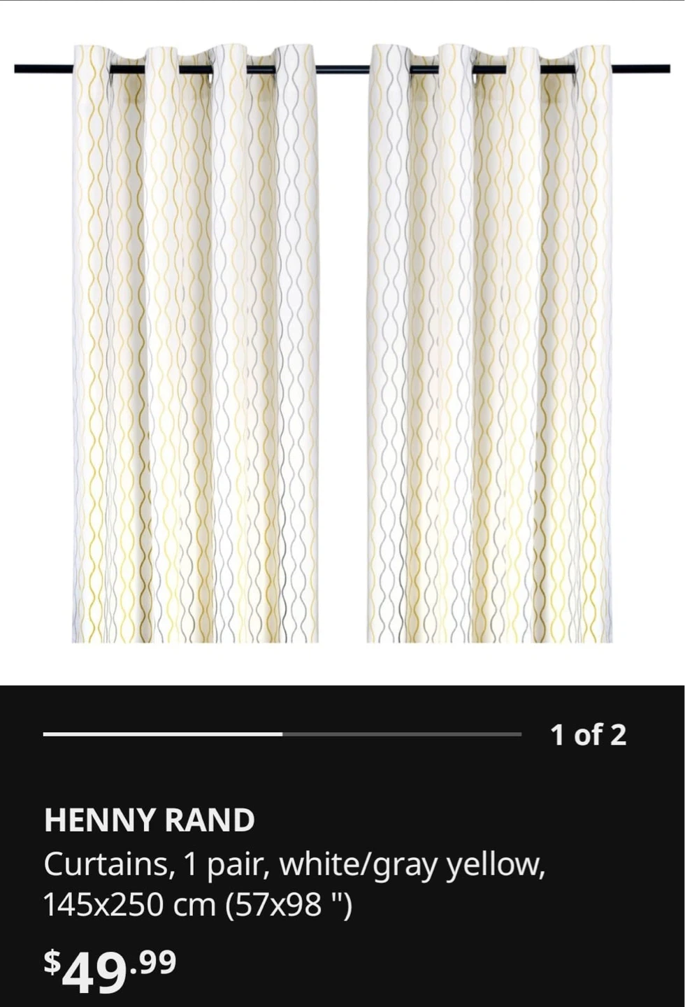 HENNY RAND Curtains - White/Gray Yellow - photo 4