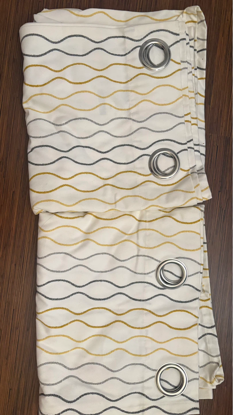 HENNY RAND Curtains - White/Gray Yellow