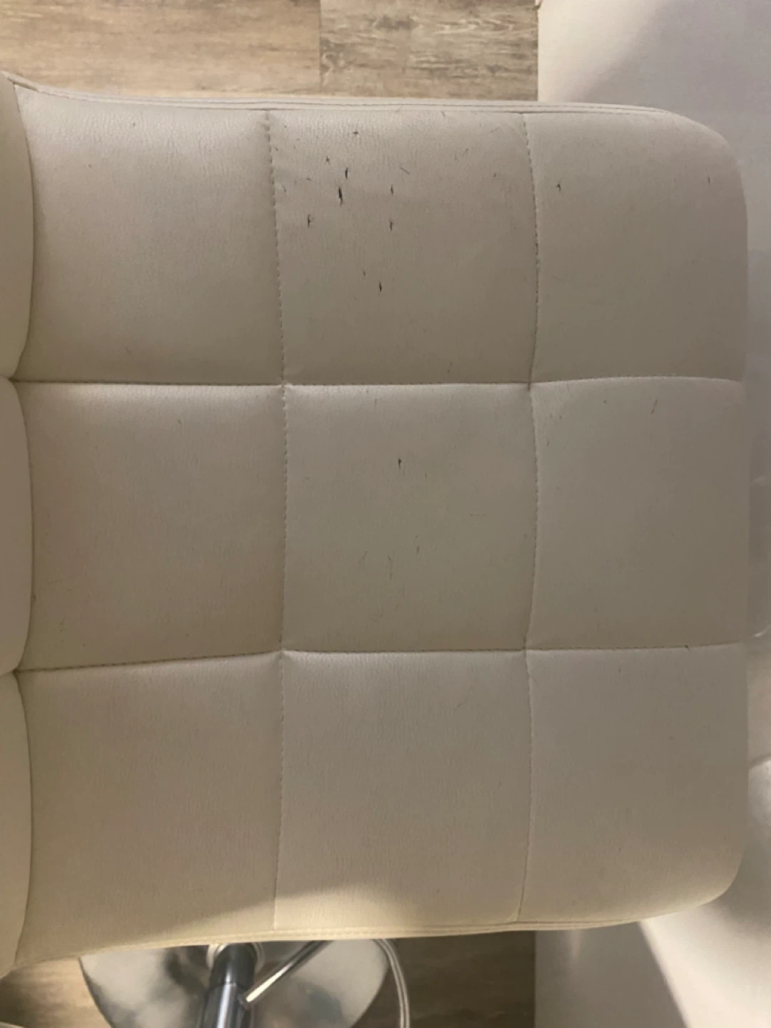 White Faux Leather Bar Stool - photo 3