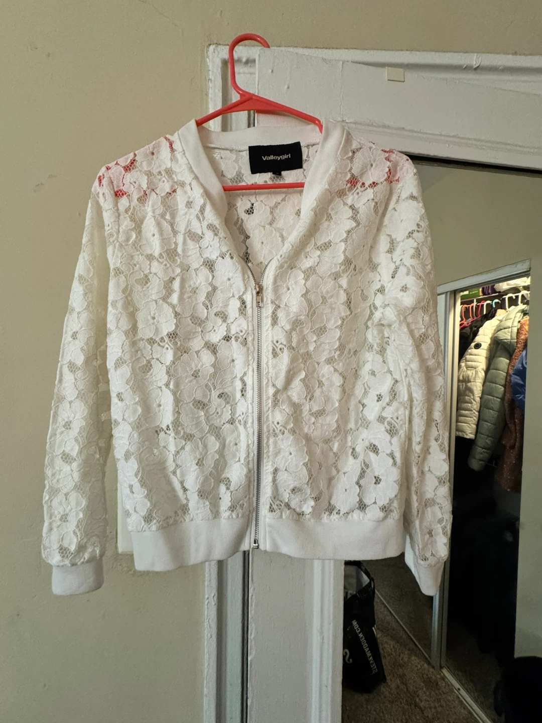 Valleygirl White Lace Bomber Jacket - photo 2